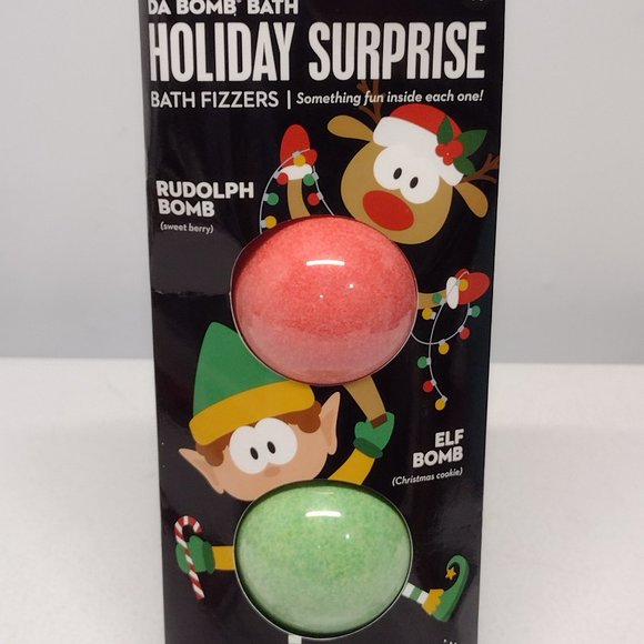 NWT! Da Bomb Holiday Surprise Bath Fizzers - Rudolph & Elf Bombs - 3.5oz each - Picture 2 of 4